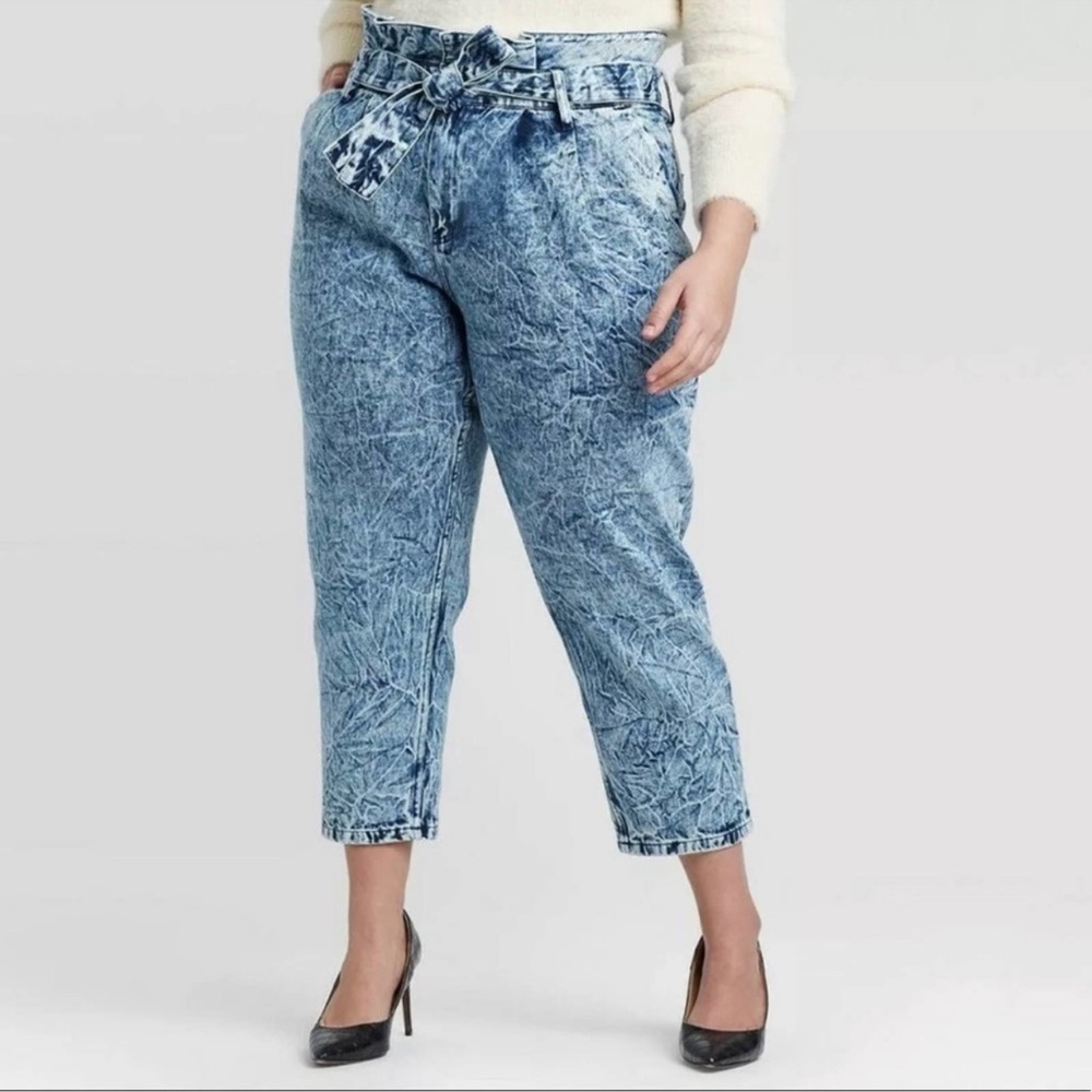 Who What Wear Acid Wash Mom Jeans Straight Leg